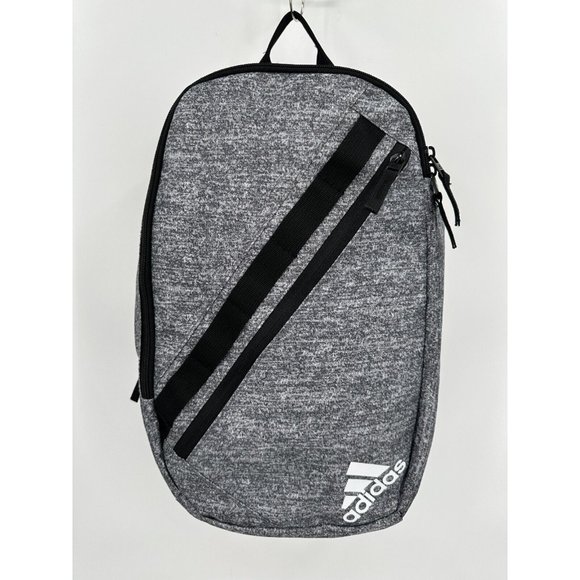 adidas Prime Sling Backpack Heather Gray Large School Bag Fits Laptop/Tablet Boy - Picture 2 of 16